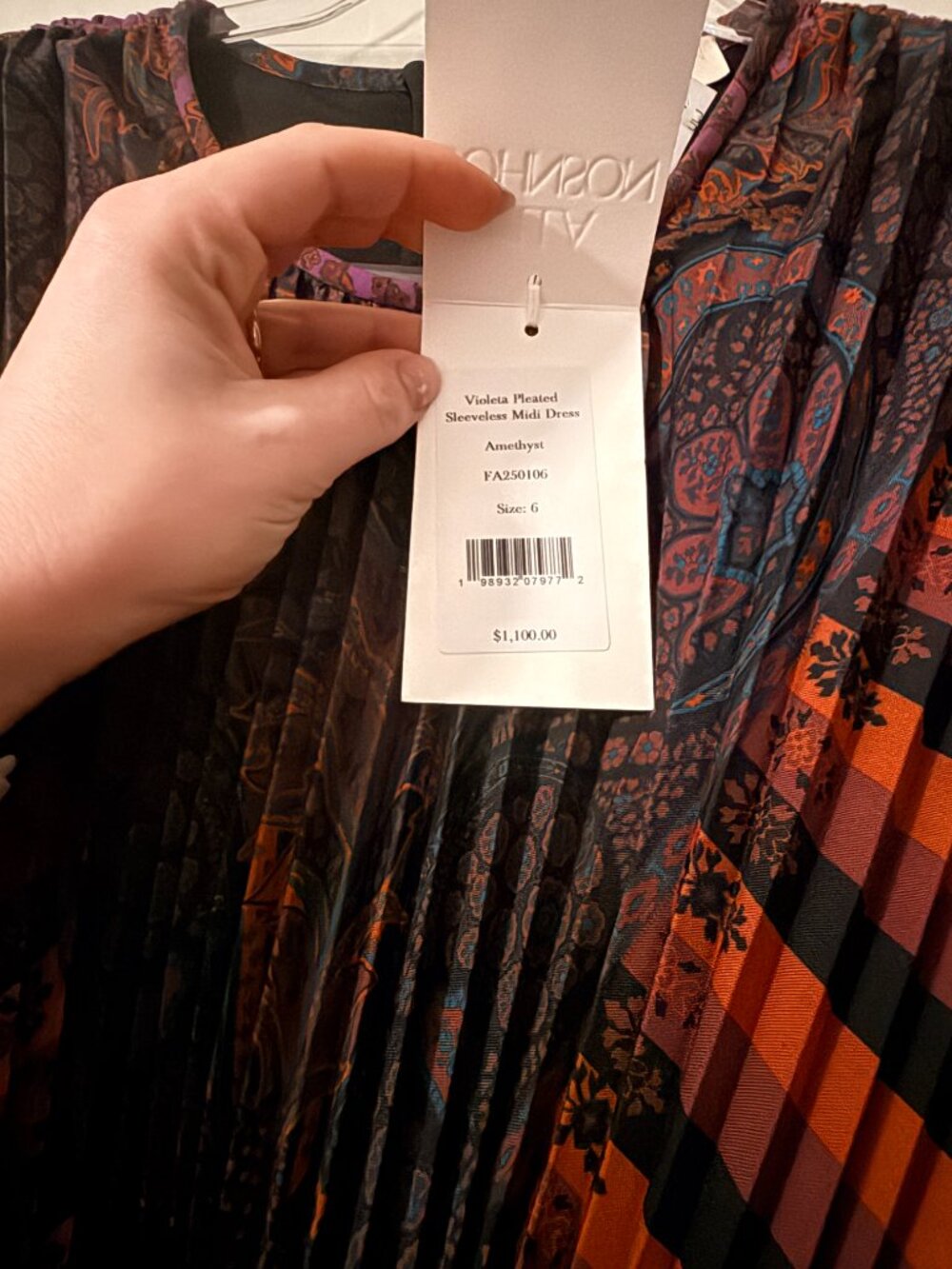 Ulla Johnson Violeta Pleated Sleeveless Midi Dress NWT Amethyst Sz 6 - Picture 3 of 5